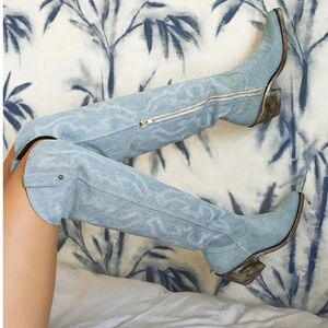 Liberty Black Women's Allyssa Over The Knee Cowgirl Western Boots size 9.5 NEW